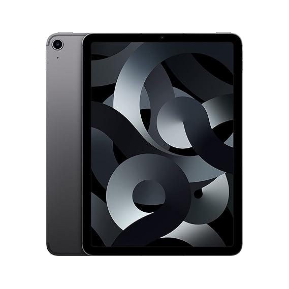 Apple iPad Air (5th generation): with M1 chip, 27.69 cm (10.9″) Liquid Retina display, 64GB, Wi-Fi 6 + 5G cellular, 12MP front/12MP back camera, Touch ID, all-day battery life – Space Gray